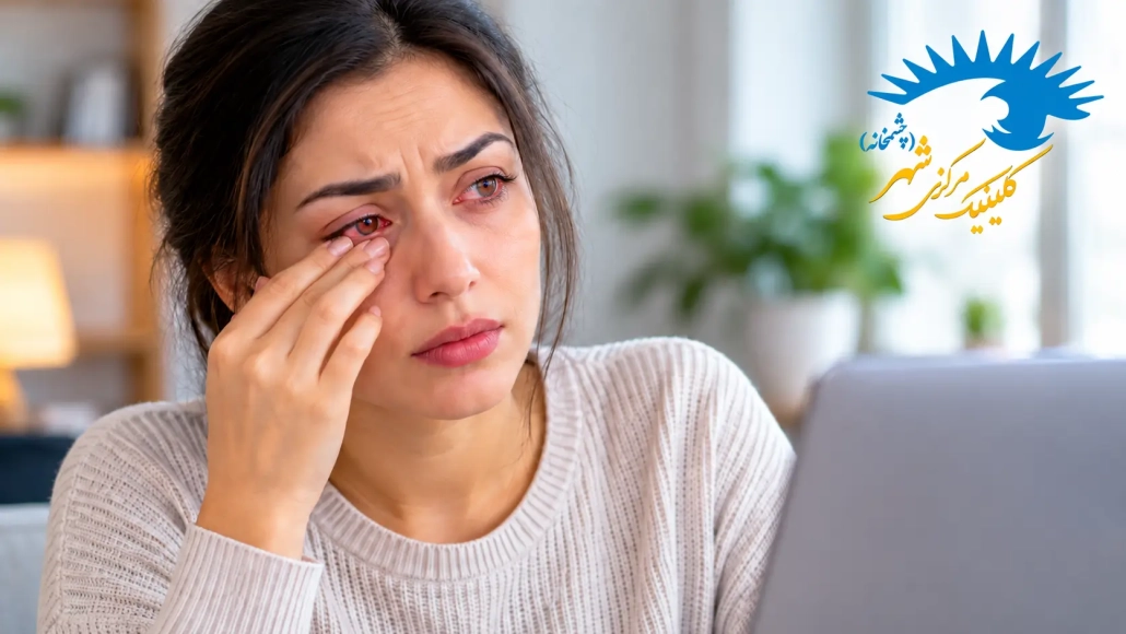 قرمزی و خستگی چشم در اثر کار طولانی با کامپیوتر