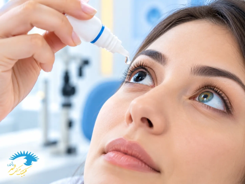 استفاده از قطره چشم هوماتروپین برای گشاد شدن مردمک