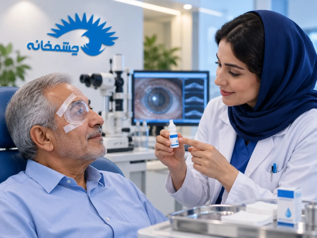 مراقبت پس از جراحی چشم و استفاده از قطره دیکلوفناک در چشمخانه