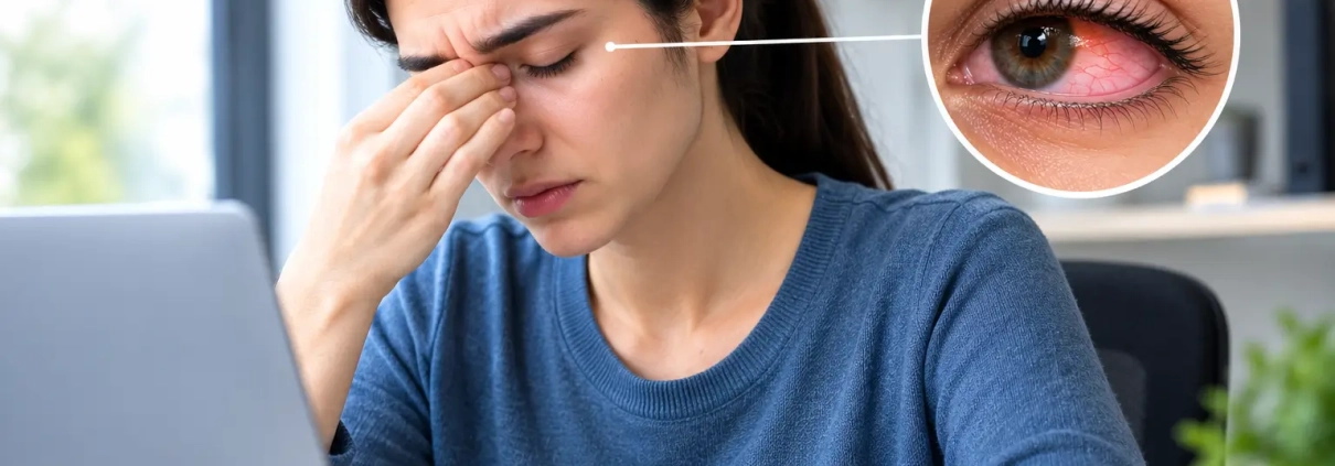 قرمزی چشم در اثر کار طولانی با کامپیوتر