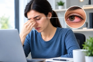 قرمزی چشم در اثر کار طولانی با کامپیوتر