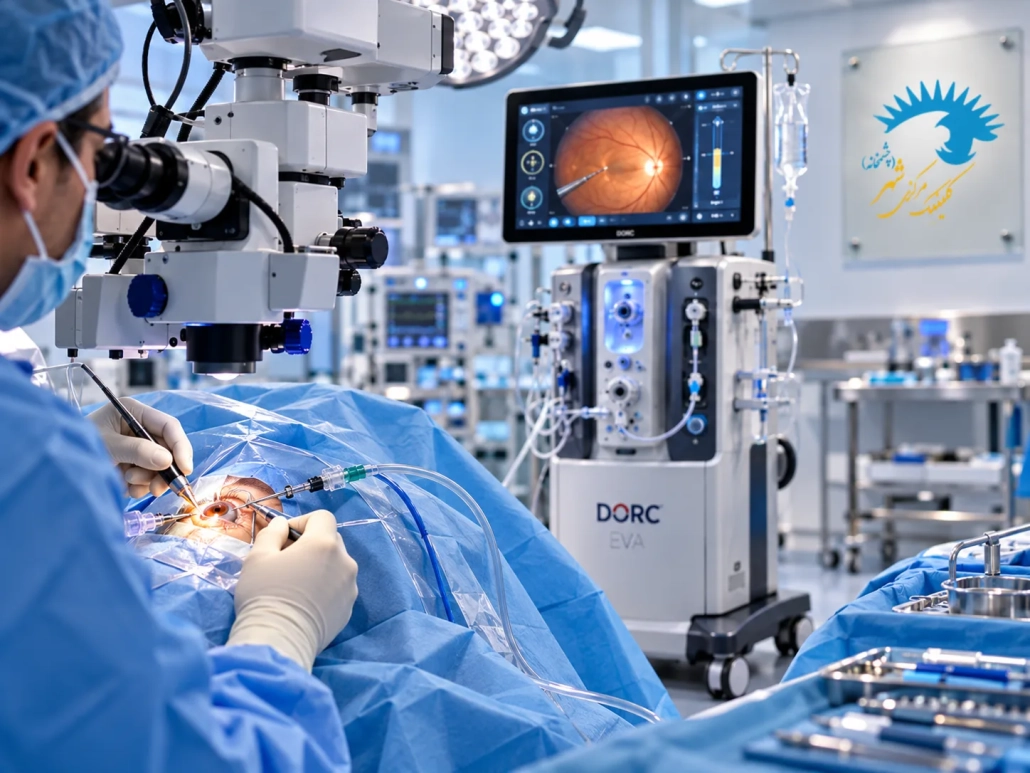 جراحی ویترکتومی با استفاده از دستگاه DORC EVA